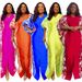 Plus Size Boho Maxi Dress With Ethnic Print - Flowy V-Neck Satin Kaftan For Women, Elegant Loose Fit Long Dress With Batik Pattern_ecoleips.com