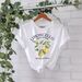 Women's Clothing Pure Cotton T Shirt Summer Short Sleeved Round Neck Lemon Pattern Printed T Shirt Female_ecoleips.com