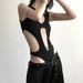 Women's Slim Fit Jumpsuit Hollow out Patchwork Fashion Sexy Hot Girl 2025 Solid Color Wholesale Summer_ecoleips.com