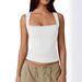2025 European And American W's Clothing Street Style Fashion Square Neck Basic Slim Sleeveless Tank Top For_ecoleips.com