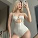 Women's Solid Color One Piece Swimsuit 2025 New European And American Style Special Fabric Bikini Cross Border Trade_ecoleips.com