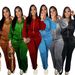 TW575 Women's Fashion Long Sleeved Lapel Zipper Cardigan And Trousers Two Piece Winter Suit European American Style_ecoleips.com