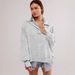 Cross-border Popular Oversized Sweatshirt With Decorative Lines Stylish Design, Women's Lantern Sleeve, Turn-down_ecoleips.com