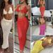 Women's Clothing Fashion Hollow Back Strap Fashion Sun Protection Hip Long Skirt Beach Cover Up Suit_ecoleips.com