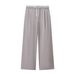 Women's Fashion Wide-Leg Pants – Stylish Double-Waist Trousers For Casual & Office Wear (Blue, Brown, Black, Beige, Gray, Cream Stripe)_ecoleips.com
