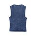 Women's Clothing Solid Color Round Neck Sleeveless Denim Vest Waistcoat Belt Straight Slim Jeans_ecoleips.com