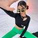 Voya Women's New Street Instagram Casual Hollow Slim Fit Ultra Short Style Internet Famous Long Sleeved T-shirt Top Top_ecoleips.com