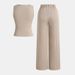 Elegant Women's Summer Blazer & Wide-Leg Pants Suit - Breathable Polyester Business Office Wear Set (Black/Light Gray/Light Khaki)_ecoleips.com