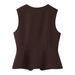 Women's Clothing Women's Fashion Two Tone Round Neck Suit Vest Style Clothing Chic Versatile For Formal & Casual For Women_ecoleips.com