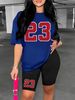 Women's Clothing Solid color all match digital printing two piece short sleeved shorts loose casual spring and summer_ecoleips.com