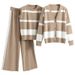 Wide Leg Pants Sports Striped Suits For Women Fashion Loose Casual European Goods Three Piece Suits_ecoleips.com