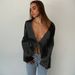 Voya Women's Sexy European And American Style Cardigan T-shirt For Spring And Summer 2026 New Item, Loose Satin Top With Straps_ecoleips.com