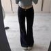 Black Flared Jeans For Women, 2025 Spring/autumn Collection, Low-waisted, Slimming, Stretchy, Non-clingy, Wide-leg_ecoleips.com