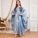 Modest Evening Dress Elegant Modest Maxi Dress Batwing Sleeves & Embroidered Appliqué (Breathable Polyester, Versatile One-Size)_ecoleips.com