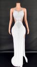 Women's Clothing Luxury Temperament Celebrity Sling Super Shiny Diamond Waist Tight Sleeveless Long Skirt Party Performance Dress_ecoleips.com