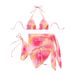 Women's Clothing Three Piece Swimsuit Sexy Three Point Halter Neck Tie Back New Tie Dye Strap Beach Skirt_ecoleips.com