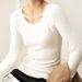 2025 Seleced Pure Coon U-Neck Women's Long Sleeved 2025 Auumn New Syle Loose And Slimming High-End T-Shir Op Base_ecoleips.com