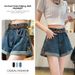 High Waisted Pear Shaped Figure Denim Shorts for Women plus Size Loose A-Line Wide Leg Pants Chubby Summer Thighs_ecoleips.com