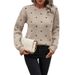 Elegant Round Neck Long Sleeve Sweater For Women – Polka Dot Jacquard Knit Pullover, Loose Fit Casual Comfort, Versatile Fall & Winter_ecoleips.com