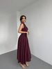 Women OneShoulder Sleeveless Burgundy Ruched FittedWaist Midi Dress Elegant Glam DateNight Summer WeddingGuest Cocktail Stretchy_ecoleips.com