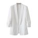 Cross-border Women's Fashion 2024 Spring Autumn New European And American Style Buttonless Pleated Sleeve Slim-fit_ecoleips.com