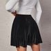 Voya Discounted Women's Sweet And Spicy European And American Style Gold Velvet Half Skirt With Ruffle Edge Solid Color A-line Short Skirt For _ecoleips.com
