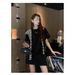 Casual Fashion For Women Summer Korean Version Loose Slimming Short Sleeve T-Shirt Top High Waist Pants_ecoleips.com