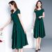 2026 Summer Korean Style Slim Solid Color Dress Women's Mid-Length Dress Patchwork Fashion A-Line Dress_ecoleips.com