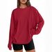 Long-Sleeved Round-Neck T-Shirt In Solid Colors For Autumn And Winter, Loose And Casual Design, Extra-Large Size, Perfec_ecoleips.com