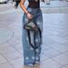 Women's Floral Print Denim Pants – High-Stretch Cotton, Relaxed Fit, Boho-Chic Streetwear (S-XXL, Mid-Rise, Classic Blue Wash)_ecoleips.com