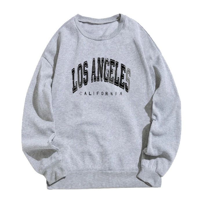 Vintage American Letter Print Fleece Pullover Sweatshirt – Unisex Relaxed Fit, Soft Brushed Lining, Retro Streetwear (S-XXXL)_ecoleips.com