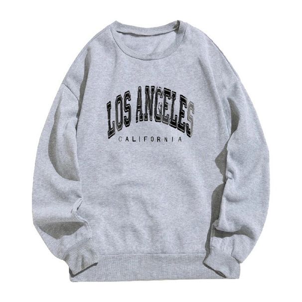 Vintage American Letter Print Fleece Pullover Sweatshirt – Unisex Relaxed Fit, Soft Brushed Lining, Retro Streetwear (S-XXXL)_ecoleips.com