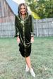 Women's Clothing Casual Loose Shirt New Velvet Pocket Splicing Irregular Long Sleeved Dress_ecoleips.com
