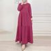 Spot Cross Border Muslim Women's Lotus Leaf Skirt Puff Sleeve Sweet Dress Robe Dubai Turkish Sun Skirt_ecoleips.com