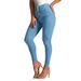 High Waist Hip Lifting Skinny Jeans Women's Casual Fashion Cotton Denim Spring Autumn Solid Color Office Lady Street Style_ecoleips.com