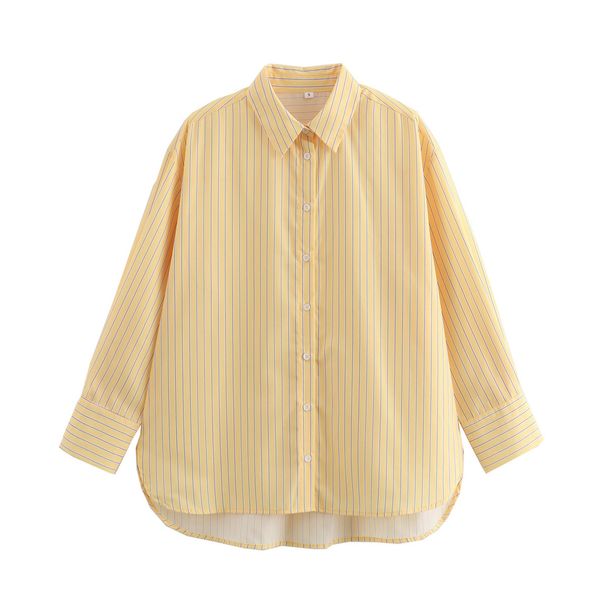 Women's Clothing Spring New Temperament Commuting Loose Striped Shirt_ecoleips.com
