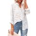 Verve 2025 Women's Long Sleeve Chiffon Jacquard Elegant Commuter Semi-Transparent Beach Shirt_ecoleips.com