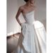 Women's Clothing Light Wedding Dress Tube Top Satin High Grade Bride White Dress Engagement Reception Tail Out Of The Dress For Women_ecoleips.com