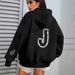 Women's Clothing Unisex Hooded Sweatshirt European American Style Autumn Winter Fleece Lined Thickened Women's Cardigan Fashion Coat 5046 Print_ecoleips.com