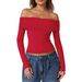 European And American Style Women's Long Sleeve off Shoulder T-Shirt Pure Sexy Style Cross Border High End Milk Silk Base Shirt for Ladies_ecoleips.com