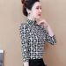 Women’s Fleece-Lined Semi-Turtleneck Top – Long Sleeve Black & White Checkered Shirt For Winter (Flannel & Warmth)_ecoleips.com