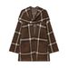 Vintage Versatile Plaid Scarf Knitted Sweater Jacket_ecoleips.com