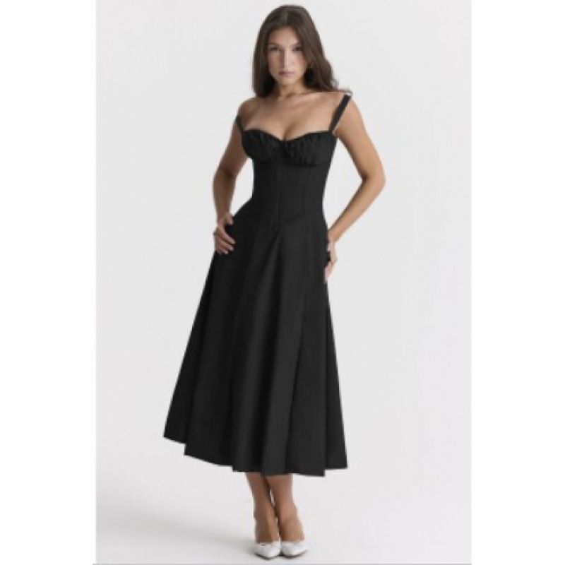 Summer Commuter-Style Solid-Color High-End Strapless Dress For Daughters_ecoleips.com