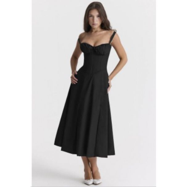 Summer Commuter-Style Solid-Color High-End Strapless Dress For Daughters_ecoleips.com