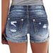 Women's Ripped Denim Shorts Best Selling Three Quarter Length Style_ecoleips.com