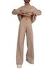 Women's Knitted Two-Piece Set Lace-Up Casual Fashion Suit Polyester Comfortable Sweater Co-ords_ecoleips.com