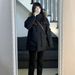 girl American Style High-End Quilted Jacket Thickened Black Hooded Coat For Women 2025 New Down Cotton Parka_ecoleips.com