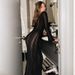 Fashion Women Long Sleeve U‑Neck Knitted Dress Sexy Slim Bodycon Open Back Elegant Long Maxi Dress_ecoleips.com