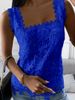 Women's Clothing Elegant Lace Square Neck Sleeveless Vest Top New Summer Arrival For Women_ecoleips.com