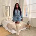 Women's Clothing New Women's Fashion Diamond Shaped Raw Edge Crochet Washed Cardigan Top And A Line Shorts Set_ecoleips.com